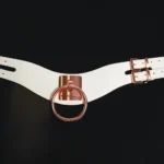 Coquette Vegan Leather Collar - White & Rose Gold