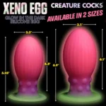 Creature Cocks Xeno Egg Glow-in-the-Dark Silicone Fantasy Plug - Large & XL Comparison