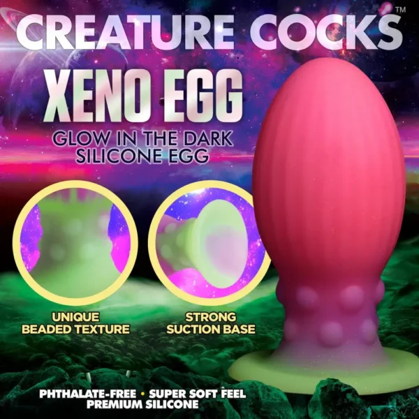 Creature Cocks Xeno Egg Glow-in-the-Dark Silicone Fantasy Plug - XL