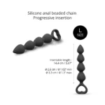 Love to Love Bing Bang Large Graduated Silicone Anal Beads - Black Onyx