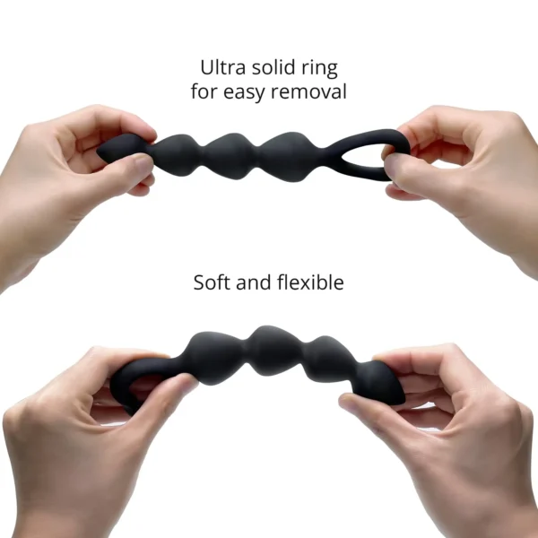 Love to Love Bing Bang Large Graduated Silicone Anal Beads - Black Onyx