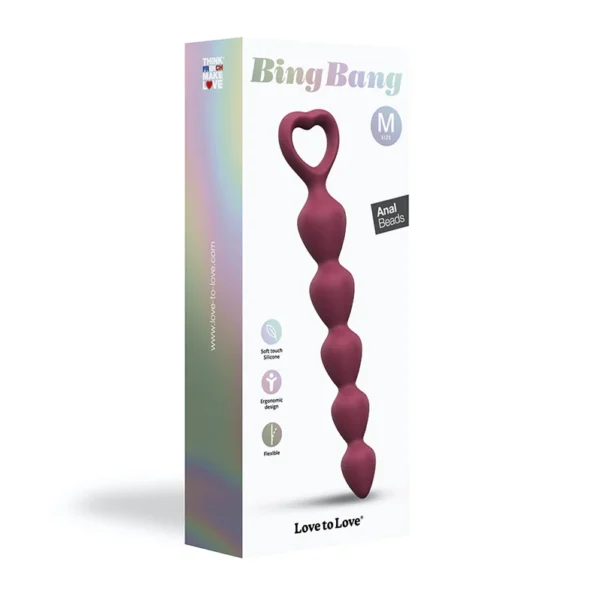 Love to Love Bing Bang Medium Graduated Silicone Anal Beads - Plum Star