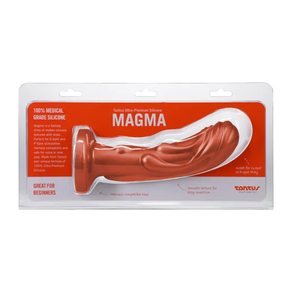 Tantus Magma Textured Silicone Dildo - Copper