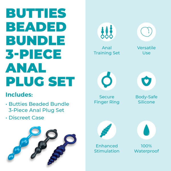 b-Vibe Butties Beaded Bundle 3-Piece Anal Trainer Plug Set