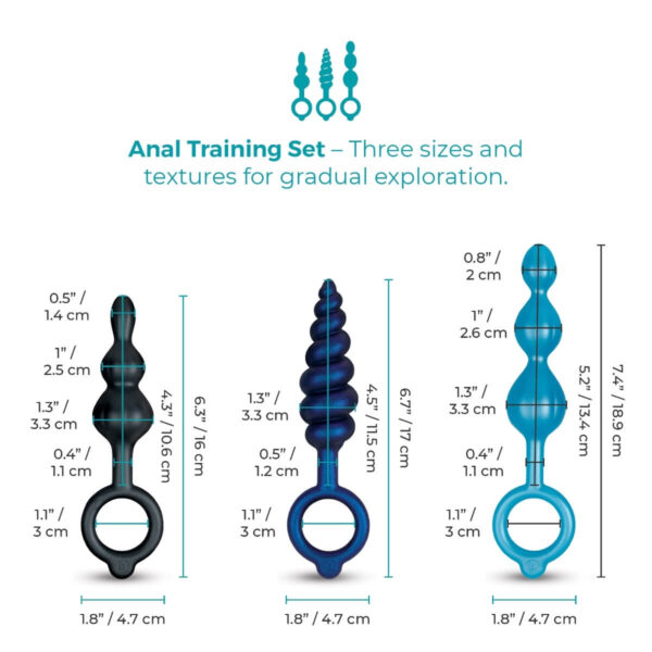 b-Vibe Butties Beaded Bundle 3-Piece Anal Trainer Plug Set