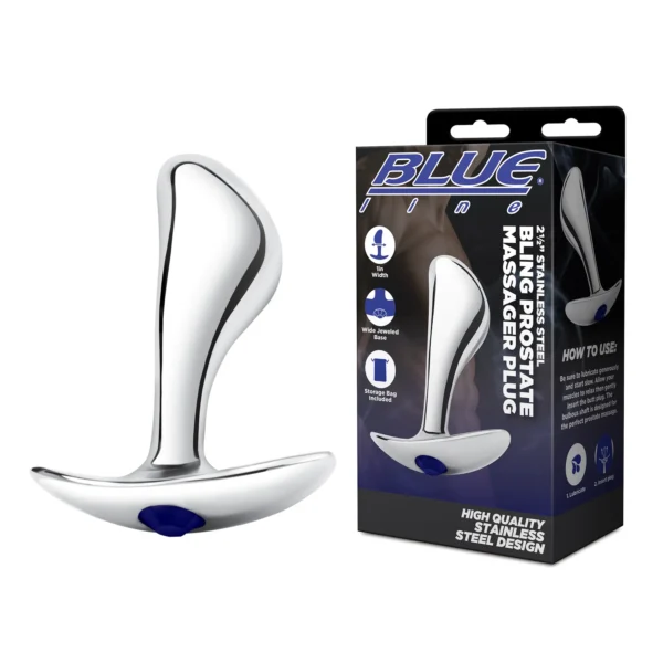 2.5-inch Stainless Steel Bling Prostate Massager Plug