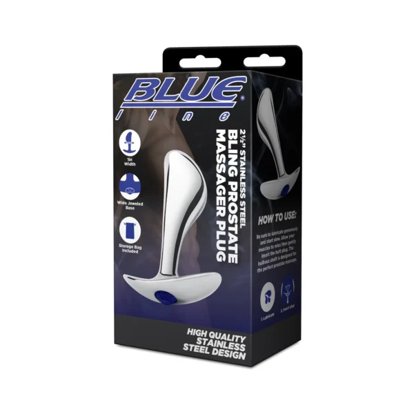 2.5-inch Stainless Steel Bling Prostate Massager Plug