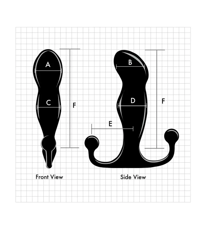 Aneros Progasm Prostate Stimulators-SPECS-Drawing