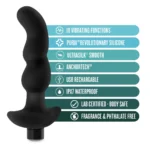 Blush Anal Adventures Platinum Prostate Massager 03 black vibrating silicone plug