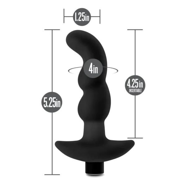 Blush Anal Adventures Platinum Prostate Massager 03 black vibrating silicone plug