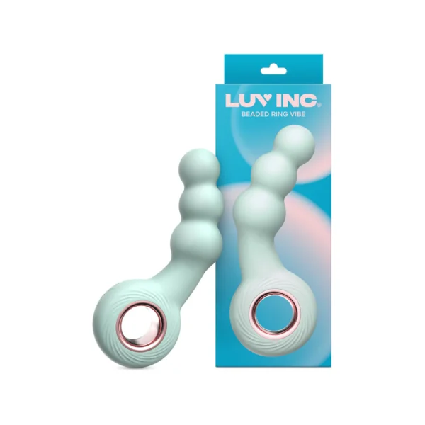 Luv Inc Beaded Ring Vibe Rechargeable Silicone Anal & G-Spot Vibrator - Green