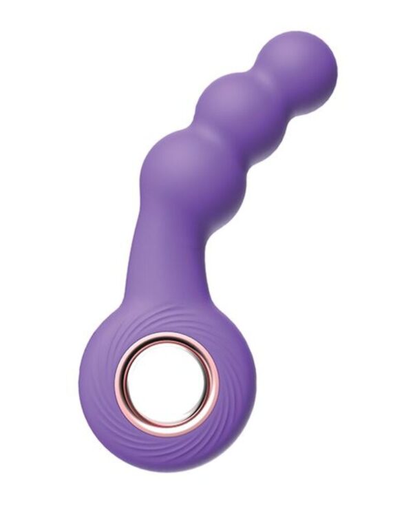 Luv Inc Beaded Ring Vibe Rechargeable Silicone Anal & G-Spot Vibrator - Purple
