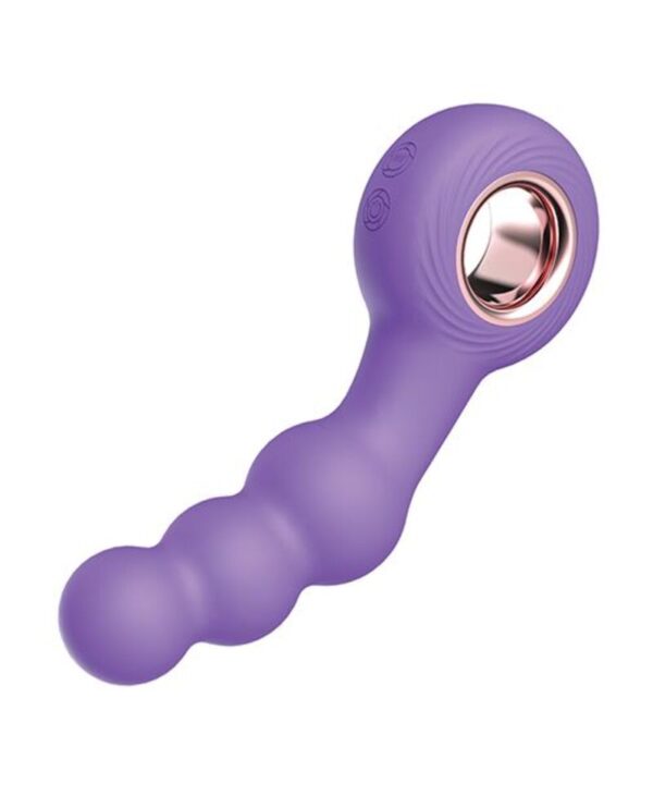 Luv Inc Beaded Ring Vibe Rechargeable Silicone Anal & G-Spot Vibrator - Purple