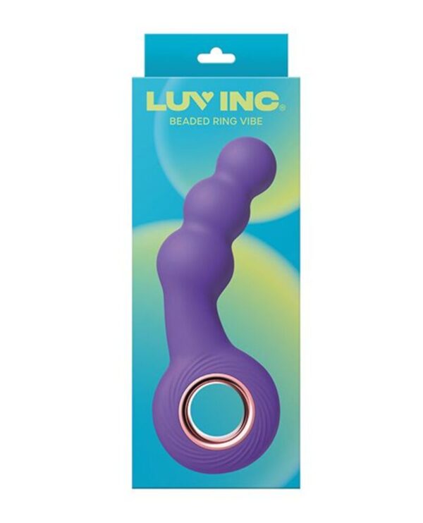 Luv Inc Beaded Ring Vibe Rechargeable Silicone Anal & G-Spot Vibrator - Purple