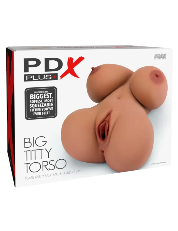 PDX Plus Big Titty Torso Realistic Sex Doll Masturbator - Tan