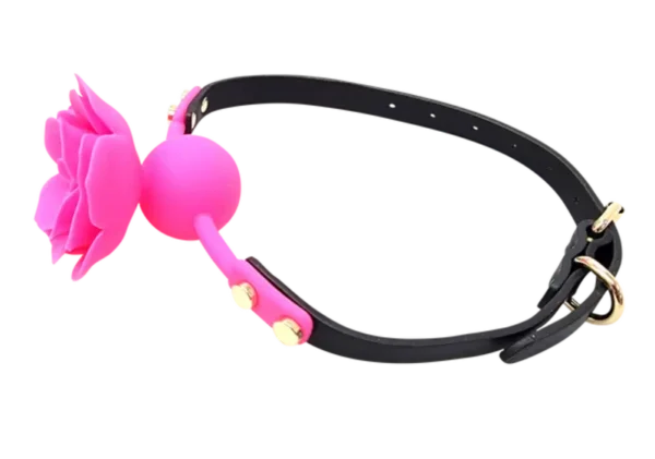 Ple’sur Rose Flower Silicone Breathable Ball Gag - Pink