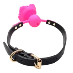 Ple’sur Rose Flower Silicone Breathable Ball Gag - Pink