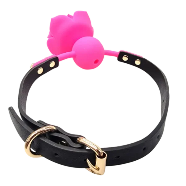 Ple’sur Rose Flower Silicone Breathable Ball Gag - Pink
