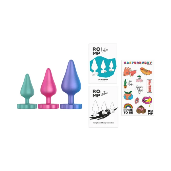 ROMP Luster Silicone Anal Training Kit - 3-Piece Butt Plug Set