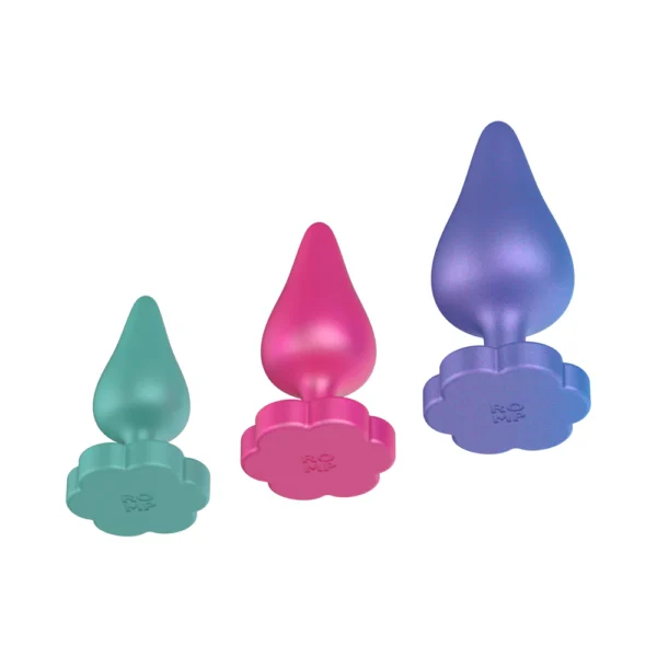 ROMP Luster Silicone Anal Training Kit - 3-Piece Butt Plug Set