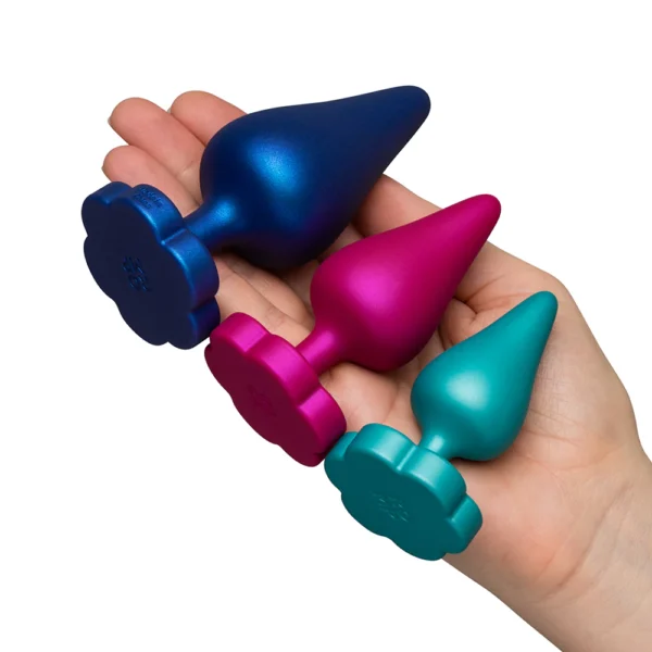 ROMP Luster Silicone Anal Training Kit - 3-Piece Butt Plug Set
