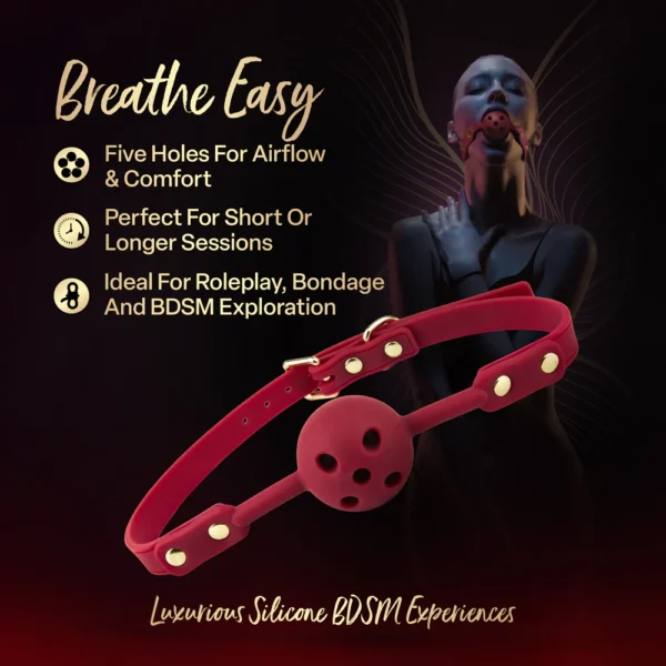 Temptasia Ardor Breathable Silicone Ball Gag - Red
