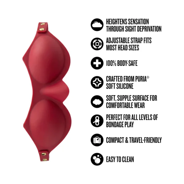 Temptasia Ardor Silicone Bondage Blindfold - Red