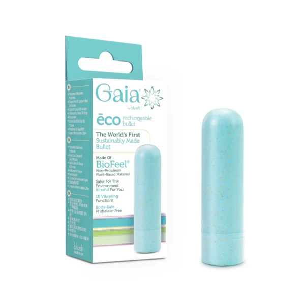 Blush Gaia Eco Rechargeable Bullet Vibrator - Aqua