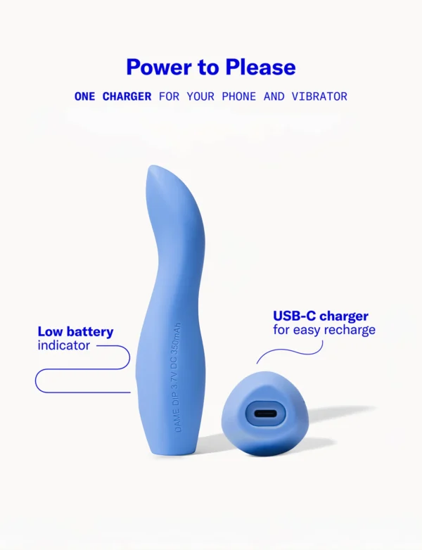 Dame Dip Basic Vibrator - Internal & External Beginner Vibe - Periwinkle