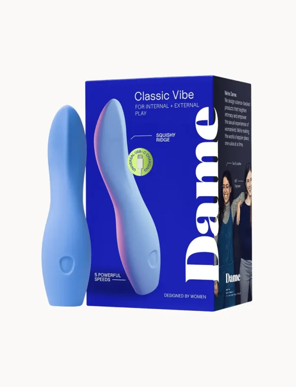 Dame Dip Basic Vibrator - Internal & External Beginner Vibe - Periwinkle