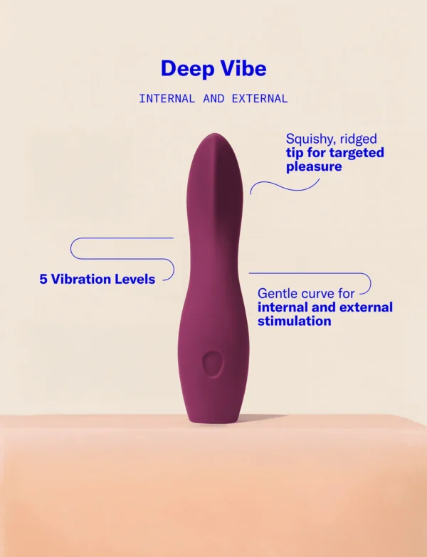 Dame Dip Basic Vibrator - Internal & External Beginner Vibe - Plum