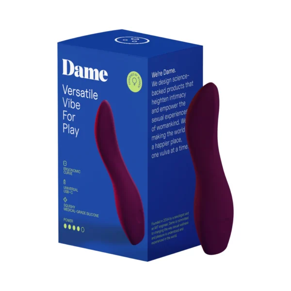 Dame Dip Basic Vibrator - Internal & External Beginner Vibe - Plum