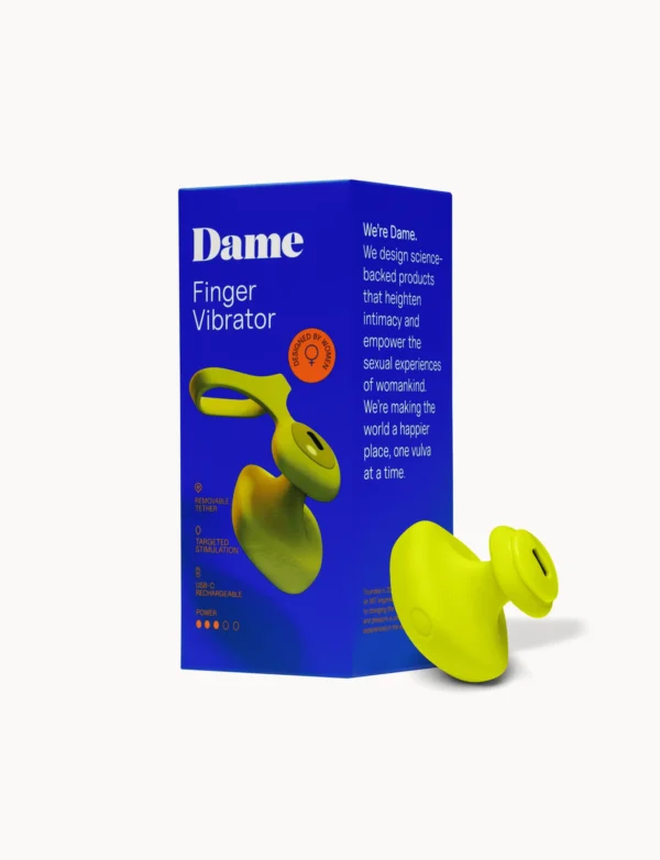 Dame Fin Finger Vibrator - Citrus