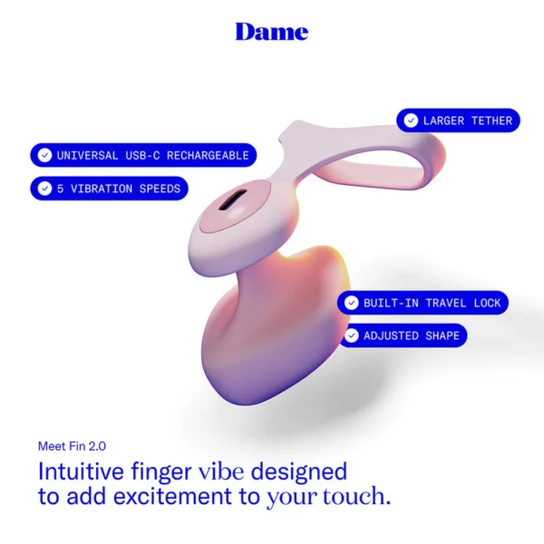 Dame Fin Finger Vibrator - Quartz