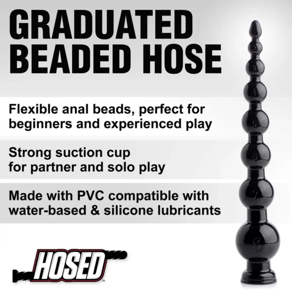 HOSED 19-Inch Graduated Bead Anal Snake