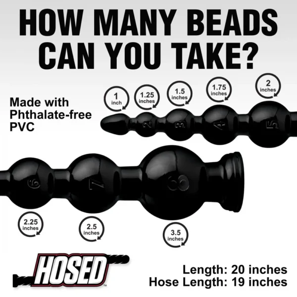 HOSED 19-Inch Graduated Bead Anal Snake - How many can you take?