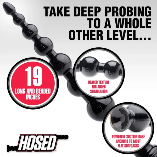 HOSED 19-Inch Graduated Bead Anal Snake - Deep Anal Probing