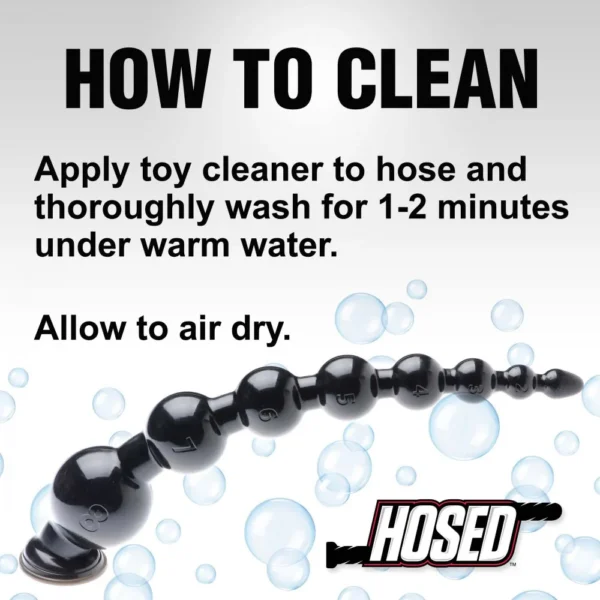HOSED 19-Inch Graduated Bead Anal Snake - How to Clean